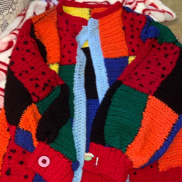 Sweaters - Harry Styles inspired cardigan, JW Anderson Patchwork inspired, handmade